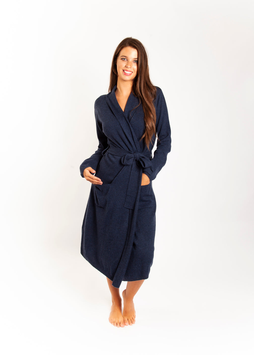 Cashmere Robe Navy
