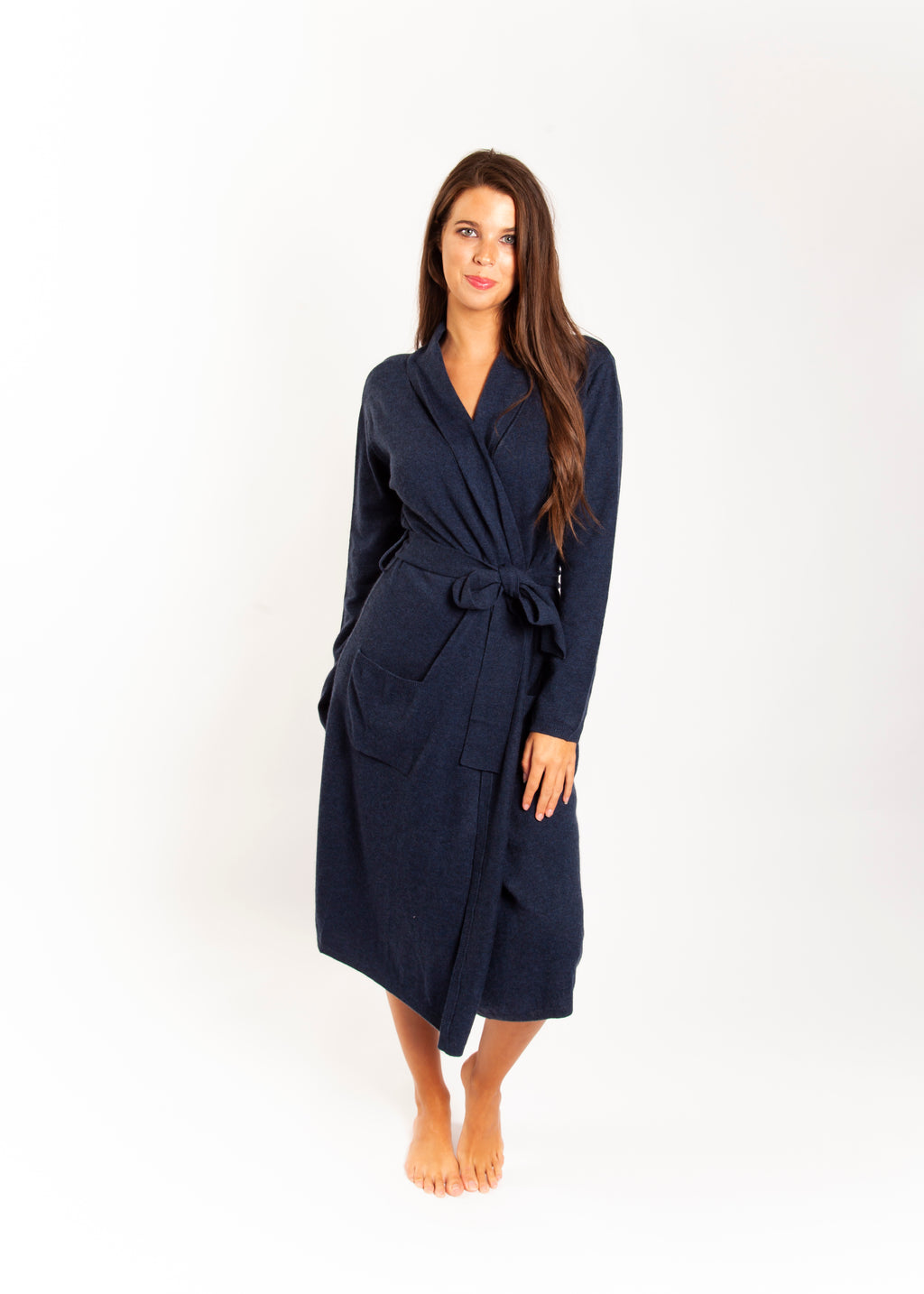 Cashmere Robe Blue Cashmere Robe Navy – Love & Lustre