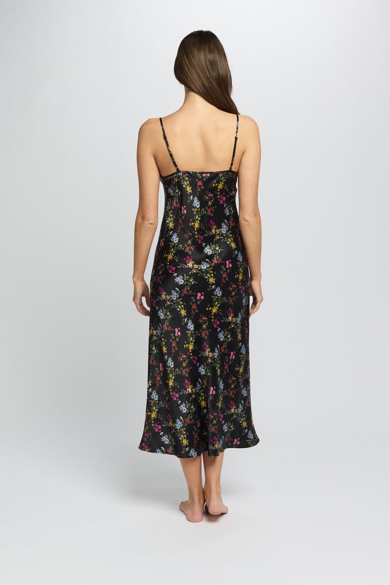 Silk Chemise 3/4 Length - Peacock