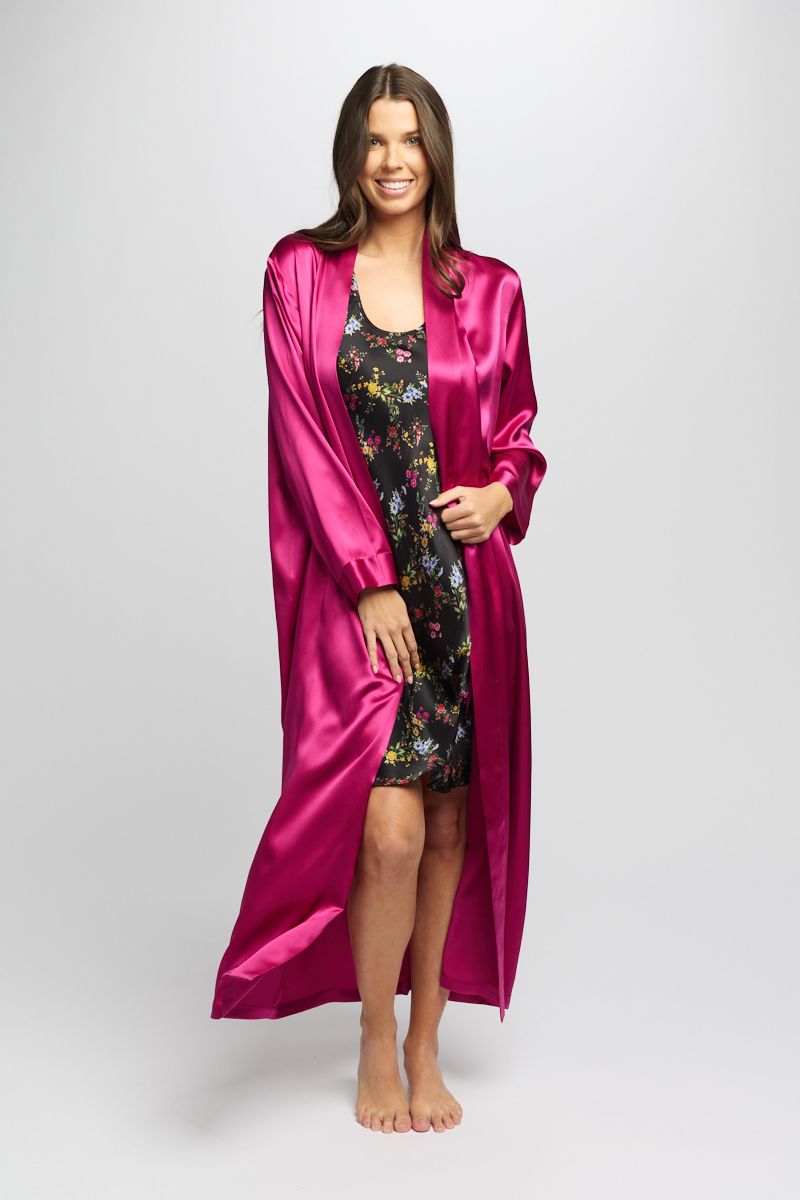 Silk Chemise 3/4 Length - Peacock