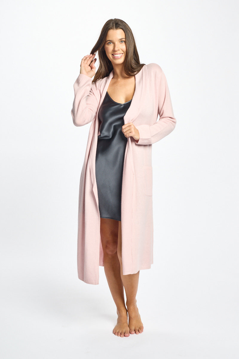 Pink Cashmere Short Robe Cashmere Robe Blush – Love & Lustre