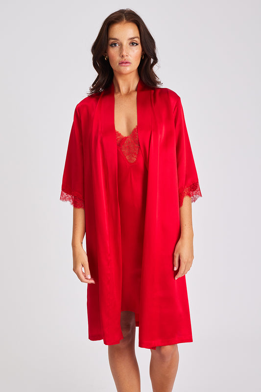 Silk Robe With Lace Siren