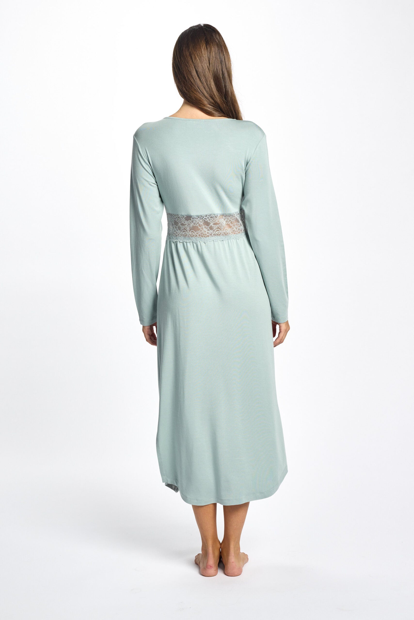 Butterfly Modal Long Sleeve Nightdress Tea