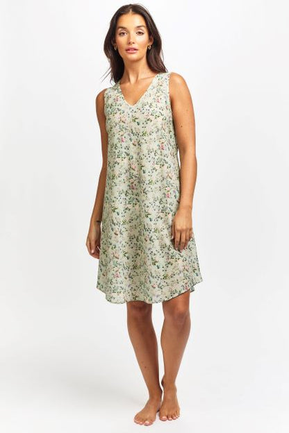 Pure Cotton Voile Short Nightie Botanica